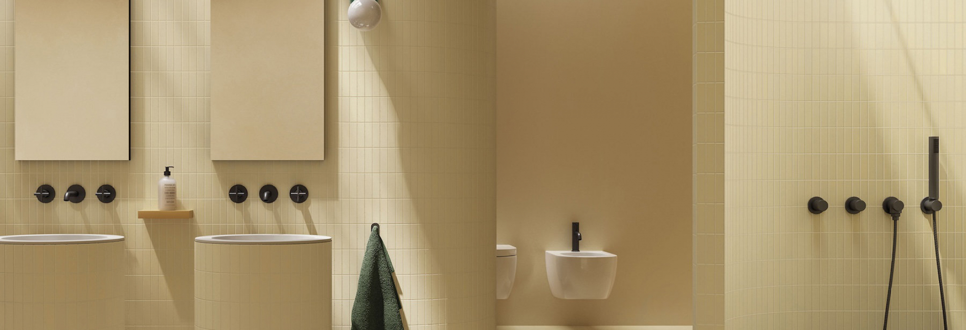 Koupelny ze série Nuances od Italgraniti ve veselých barvách
