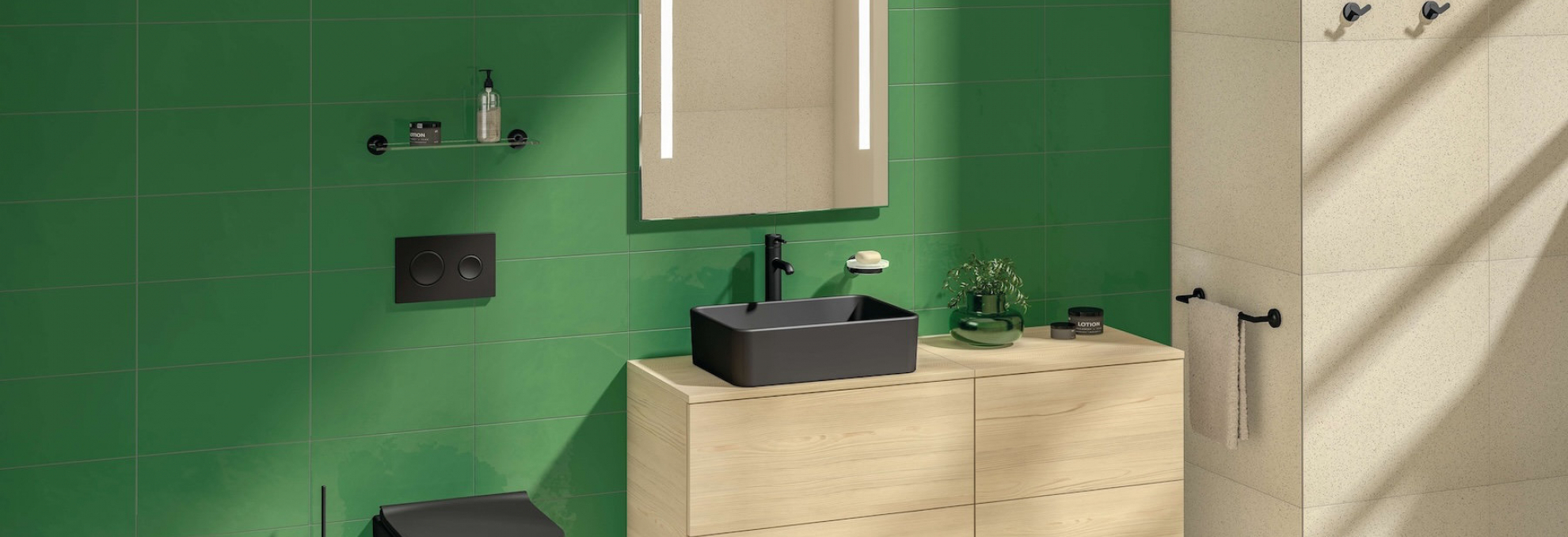 Koupelna s minimalistickou řadou Cubito Pure od značky JIKA
