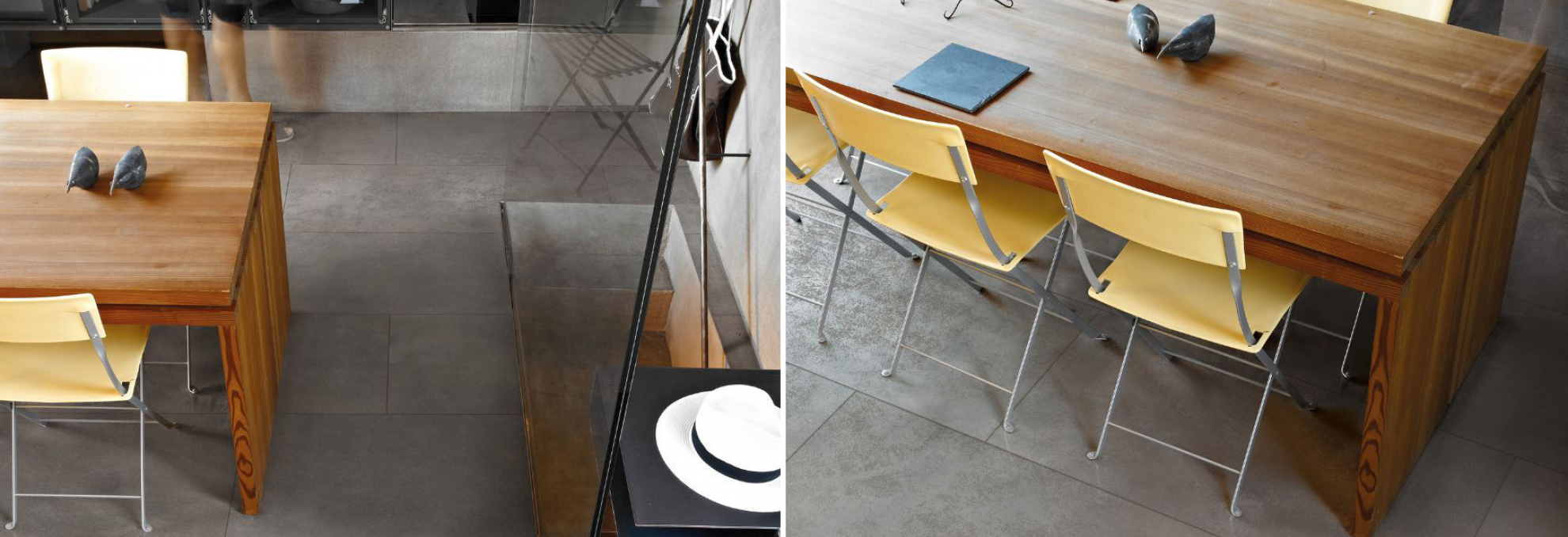 Keramická dlažba a obklad v designu betonu Industrial v kuchyni