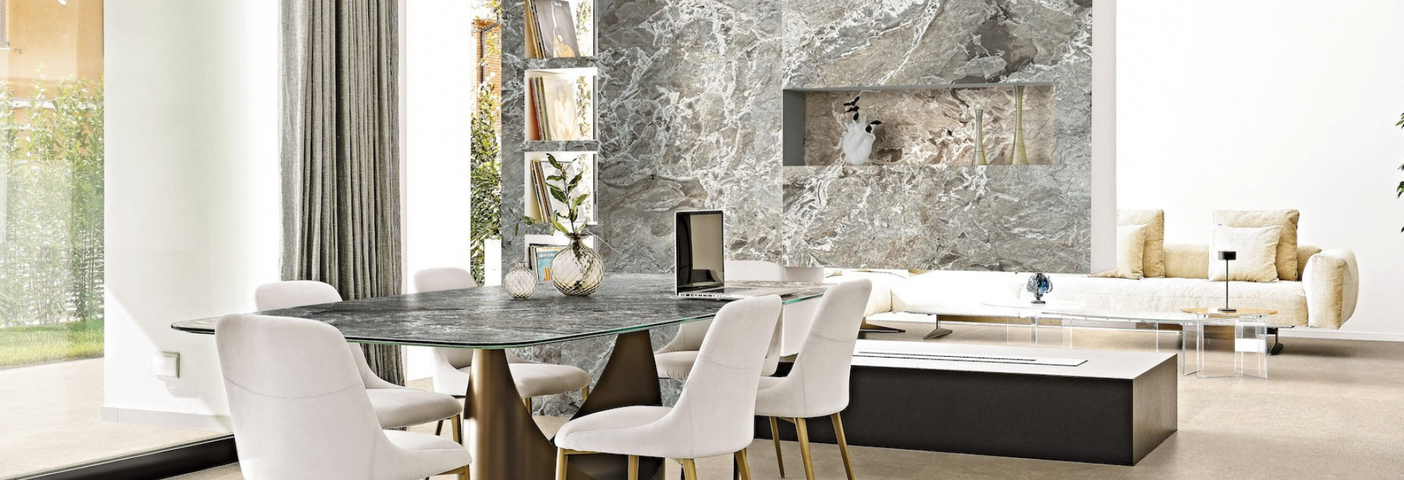 Série v designu kamene a mramoru Authentic Luxe v moderním interiéru