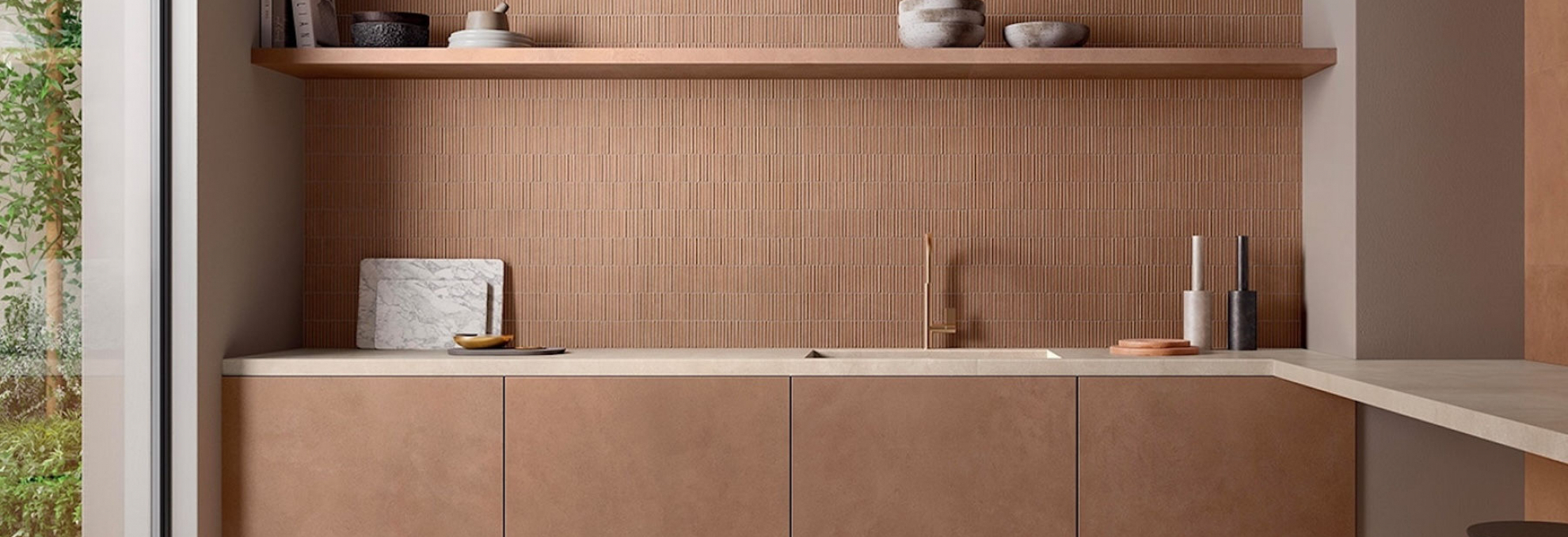 Kuchyně v zemitých tónech se sérií Terre od Italgraniti