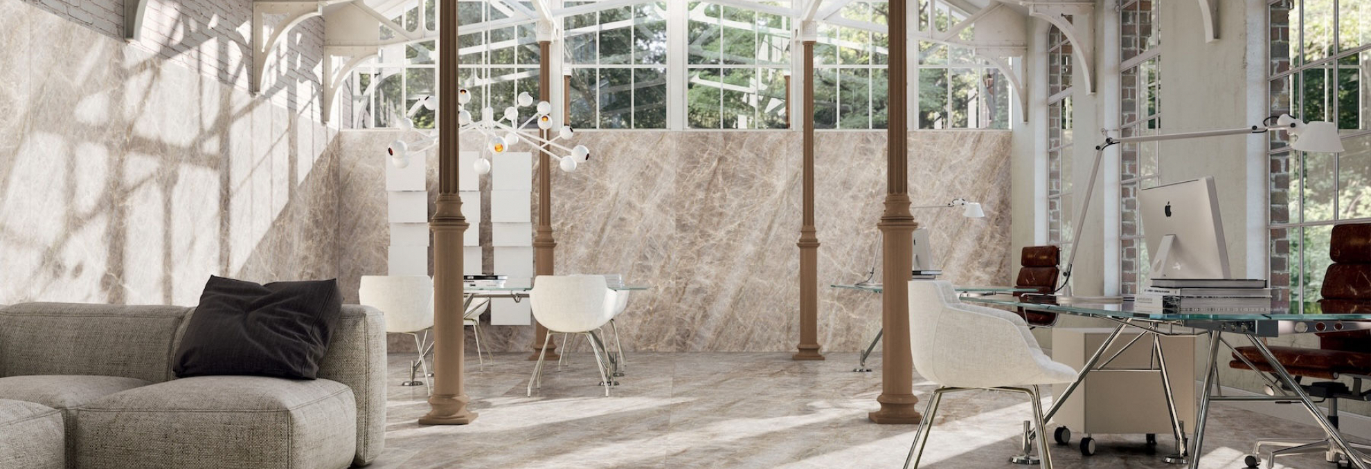 Kancelář s obkladem a dlažbou Iconic Life od Florim