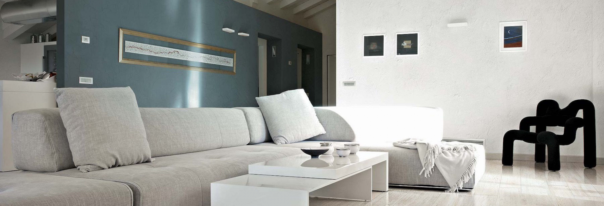 Obývací pokoj s keramickou dlažbou v designu dřeva Selection Oak