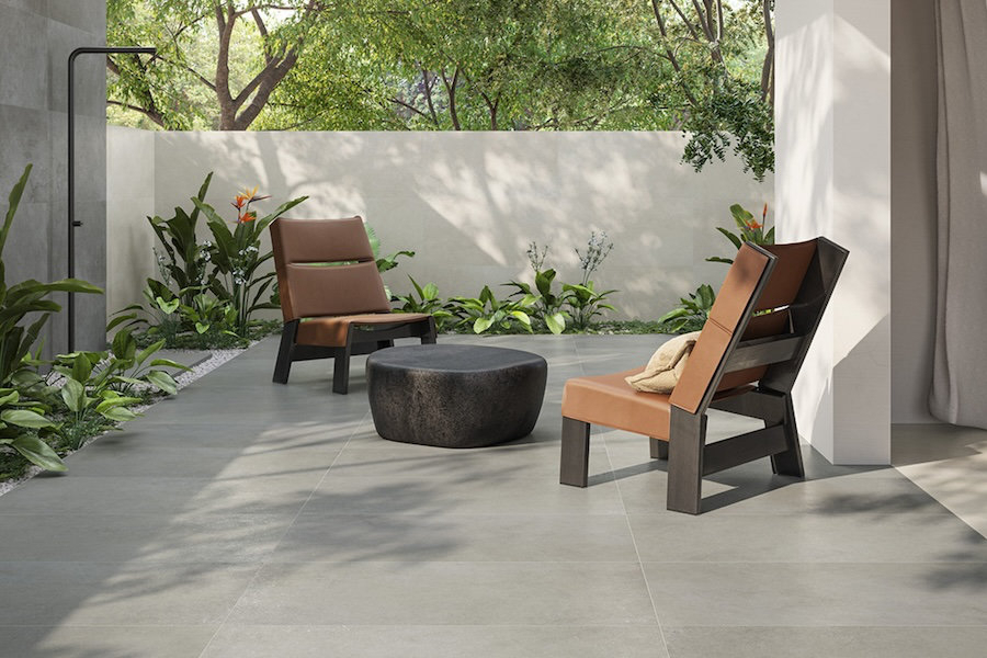 Terasa z keramické dlažby Aria od výrobce Ermes