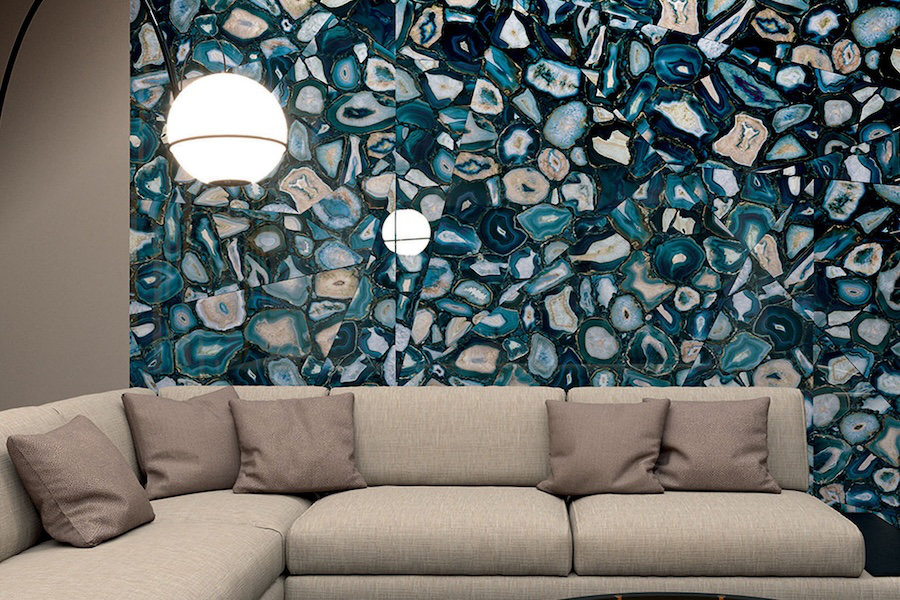 Velkoformátové obklady Mystic Luxe inspirované achátem