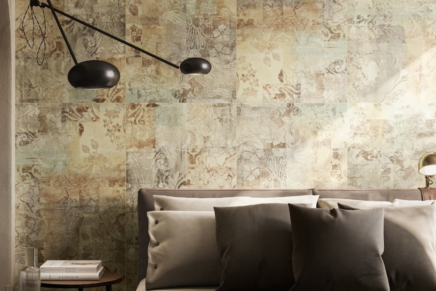 Dekorativní série obkladů So Fancy od Ermes aurelia v ložnici