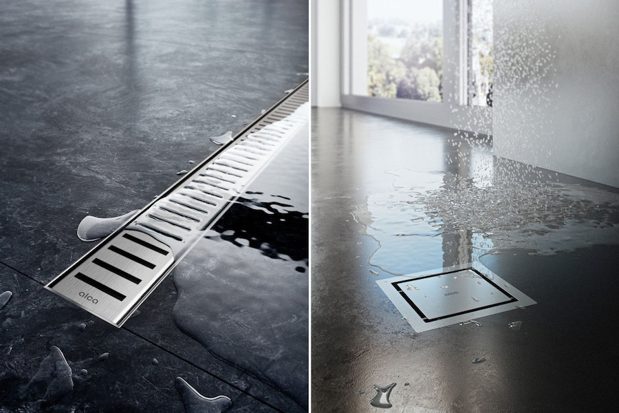 Sprchové rošty a žlaby od Alcadrain do moderní koupelny