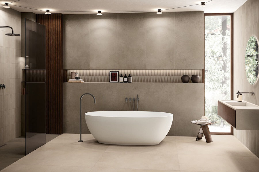 Koupelna obložená sérií Easy Life od výrobce Florim