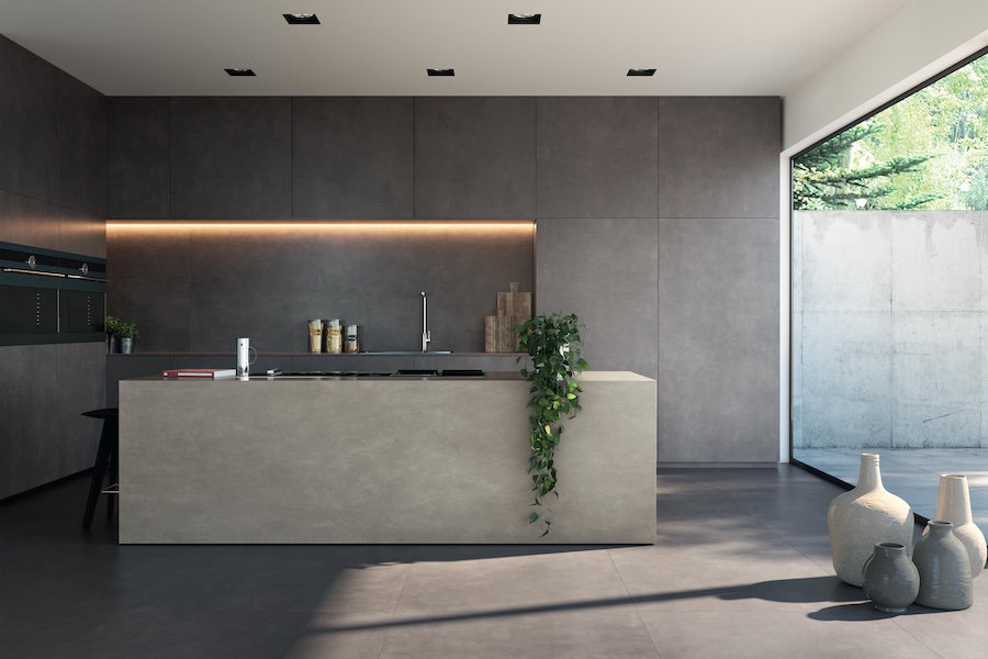 Kuchyně s obkladem a dlažbou Industrial od Florim