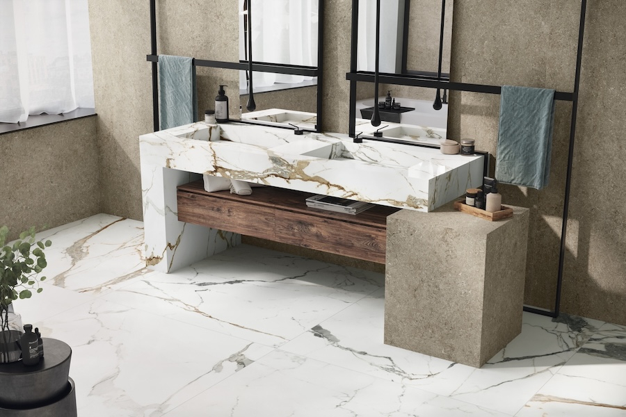 Koupelny v designu mramoru od výrobce Florim