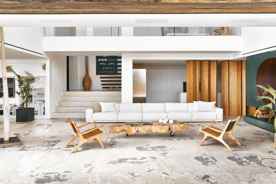 Obývací pokoj s keramickou dlažbou Onyx&More od Florim