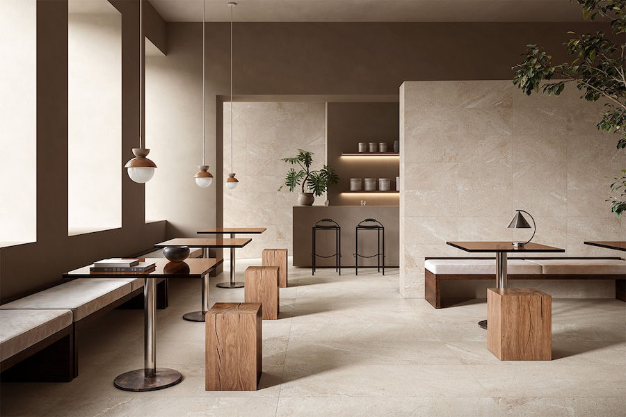 Nadčasová série obkladů a dlažeb Roche od Ermes Aurelia