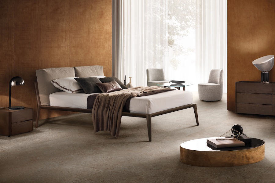 Ložnice s keramickou dlažbou Authentic Luxe od výrobce Florim