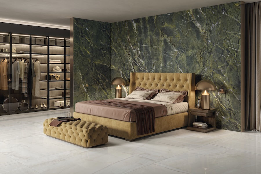 Nadčasová a elegantní dlažba Onici Maxfine v designu Onice Perla