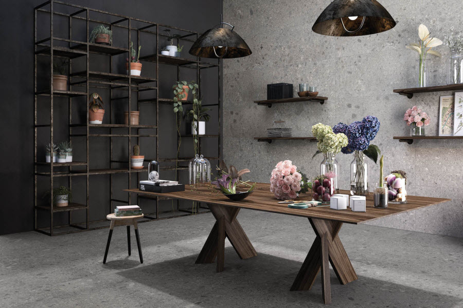 Obývací pokoj v designu kamene ze série Ceppo di Gré