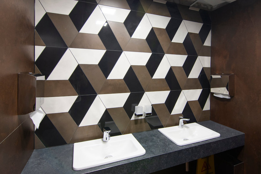 Mozaika Stella na pánských toaletách