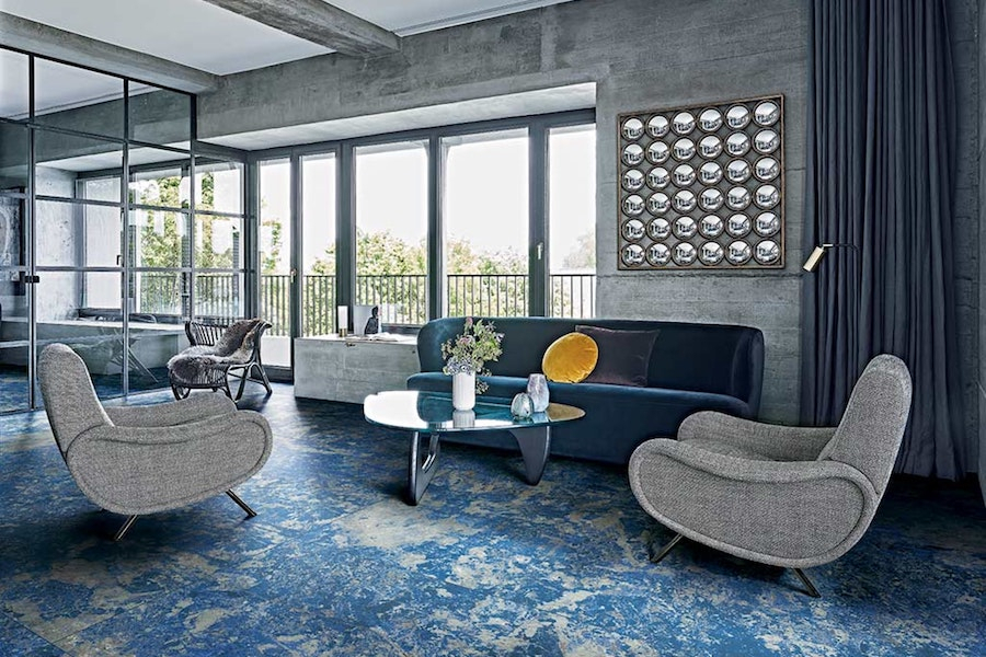 Modrý mramor ze série Les Bijoux de Rex v interiéru