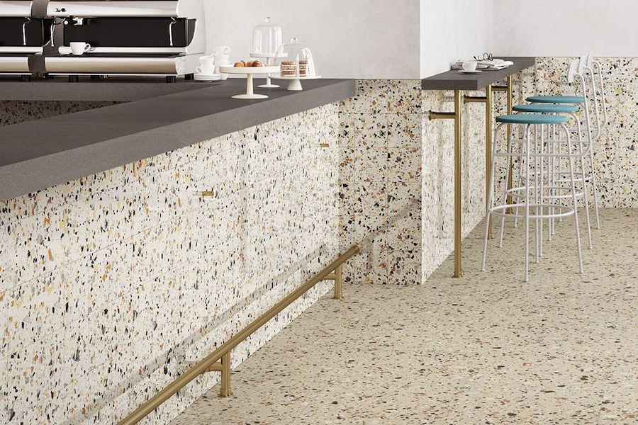 Kavárna s dlažbou a obkladem ze série Venice Villa