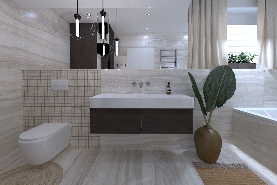 Vizualizace koupelny ze série Onyx of Cerim