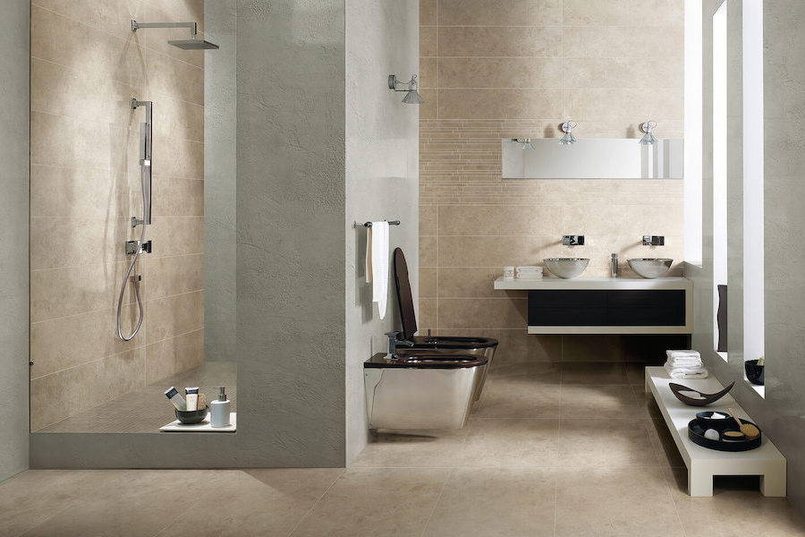 Koupelna v neutrálním designu od Material Stones of Cerim