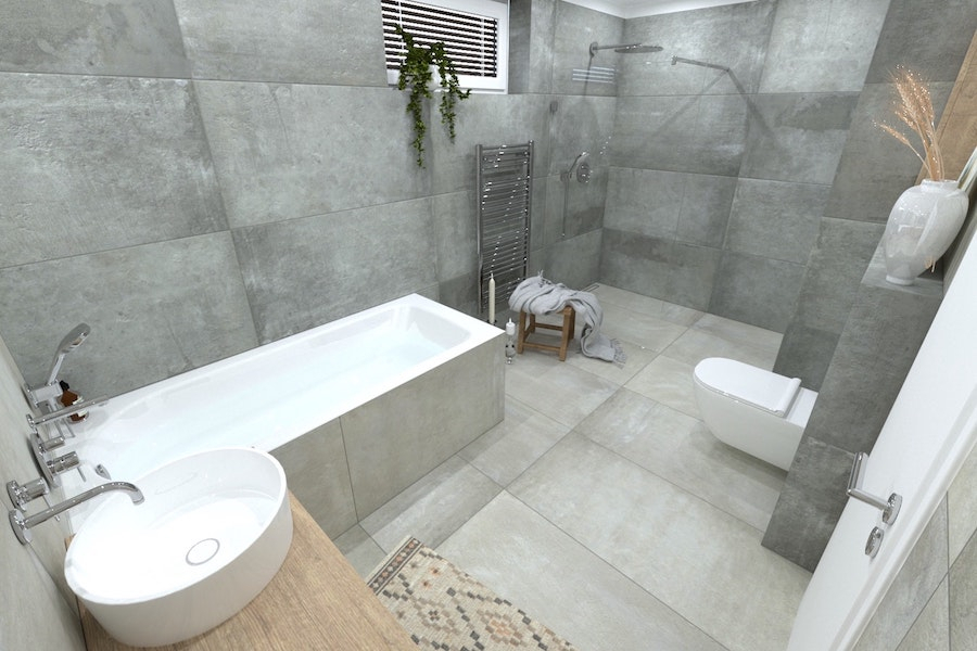 Vizualizace koupelny ze série Matières de Rex