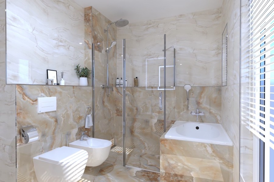 Vizualizace koupelny ze série Onyx&More od Casa dolce casa