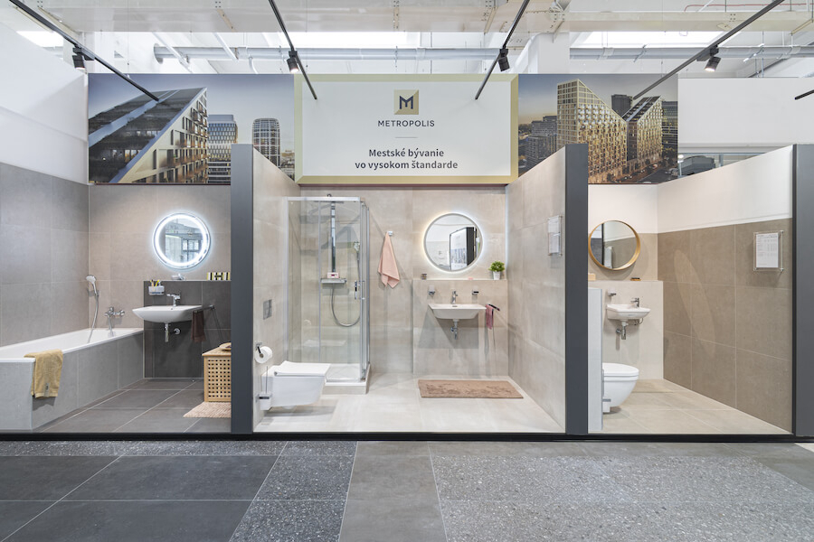 Prezentační koupelnové kóje pro projekt Metropolis