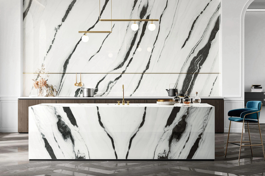 Kuchyně a koupelna v designu bílého mramoru Lux Experience