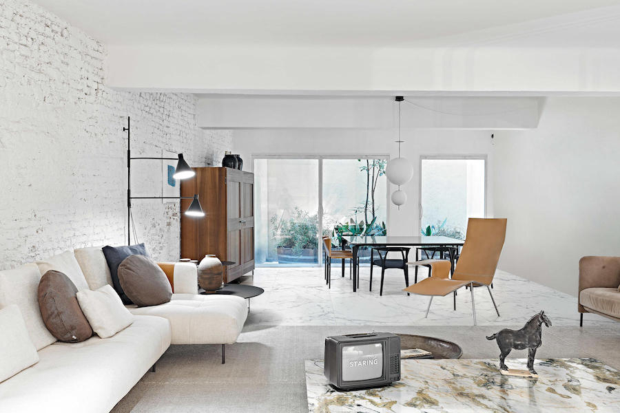 Obývací pokoj v designu světlého mramoru Les Origines de Rex