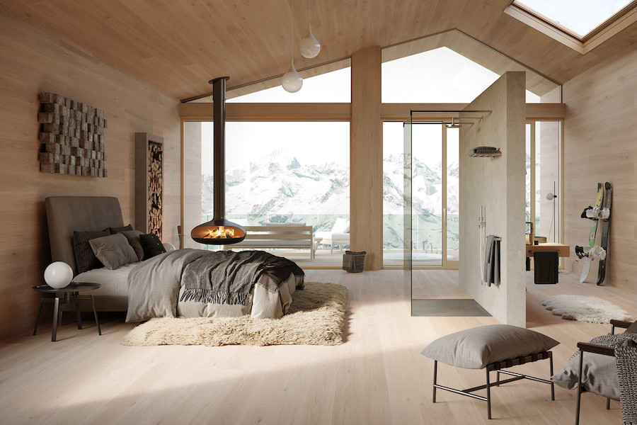 Hotelový pokoj s koupelnou a bateriemi Live od Nobili