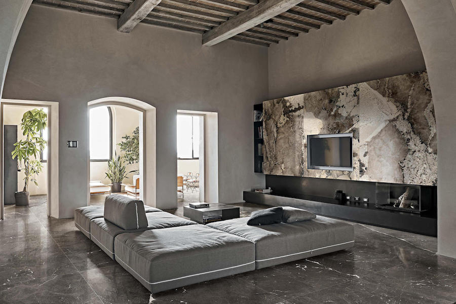 Obložení TV stěny a dlažba ze série Heritage Luxe