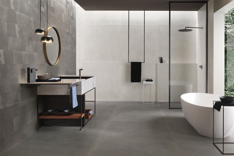 Koupelna v designu kamene ze série Icône Bleu