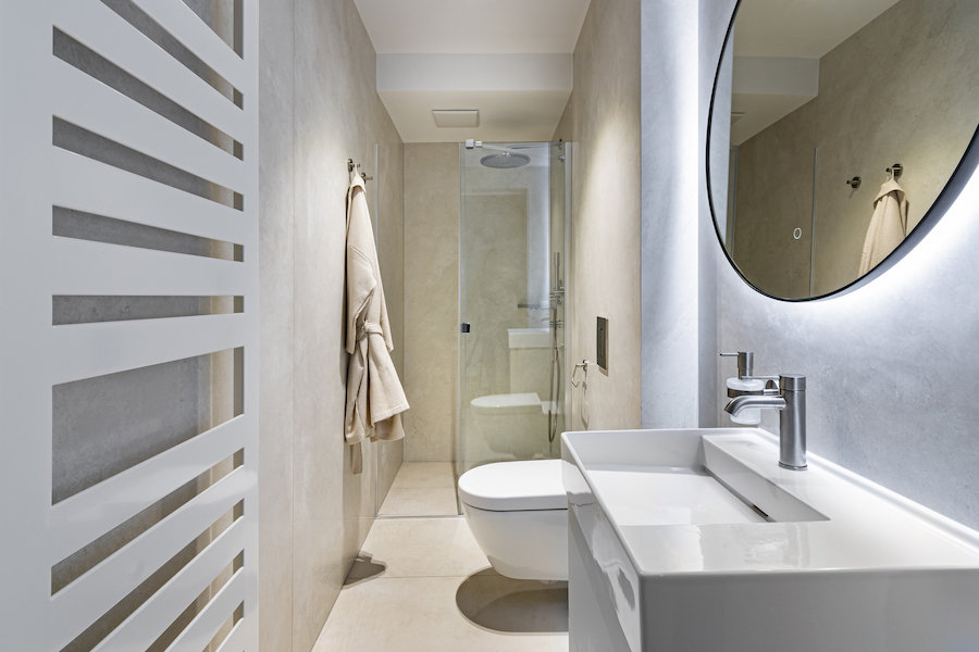 Minimalistická koupelna ze série Stones&More od výrobce Florim