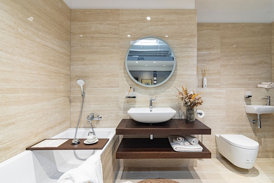 Prezentační kóje obkladů, dlažeb a sanity na naší vzorkovně