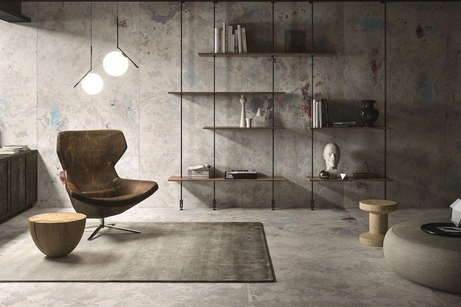 Kolekce obkladů a dlažeb v designu kamene Archeologie v interiéru