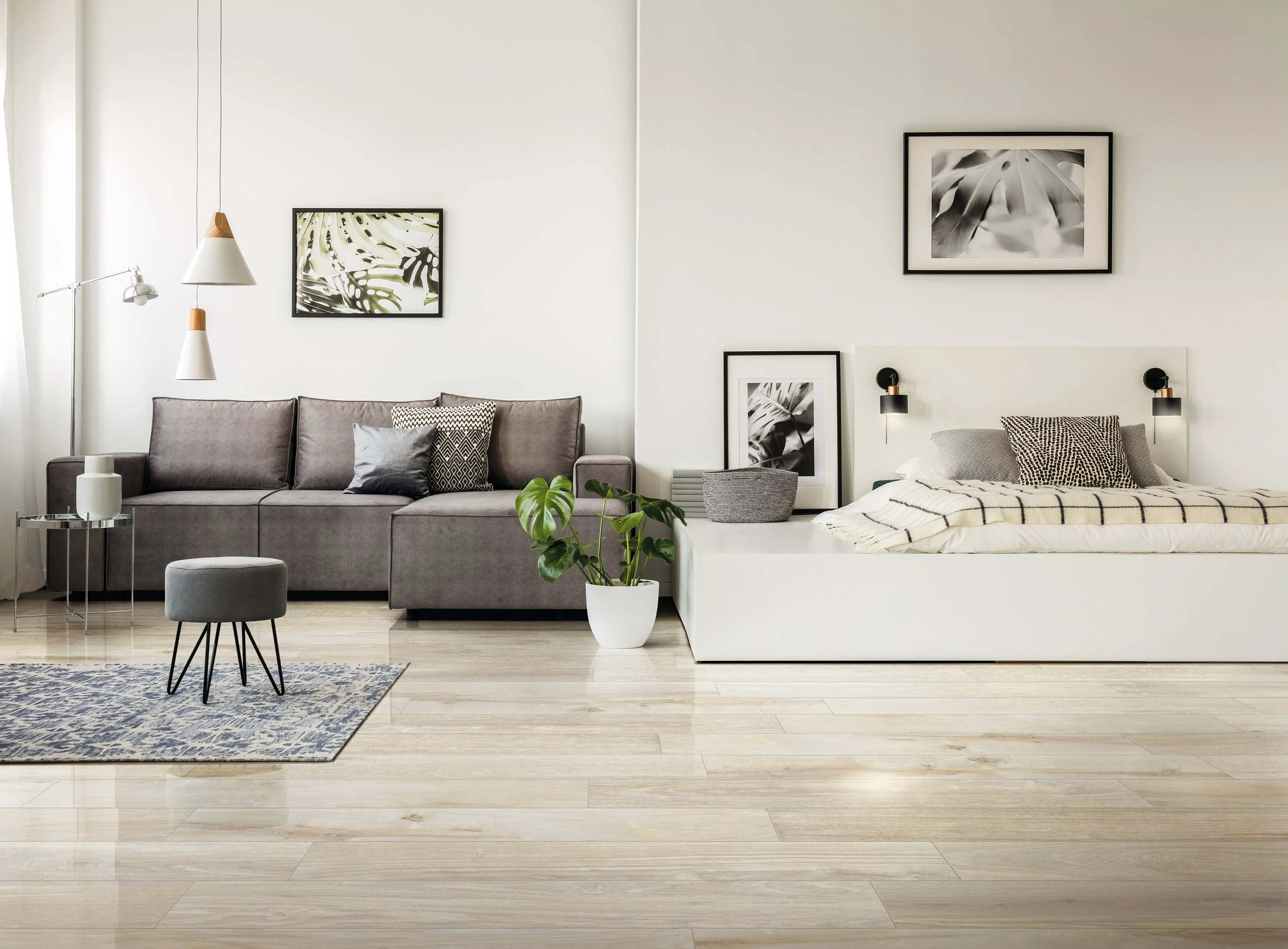 Série Hi-wood of Cerim v designu almond v obývacím pokoji