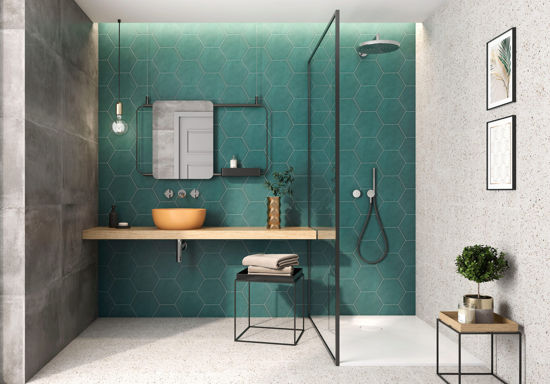 Koupelna s obkladem Mayfair v designu vert