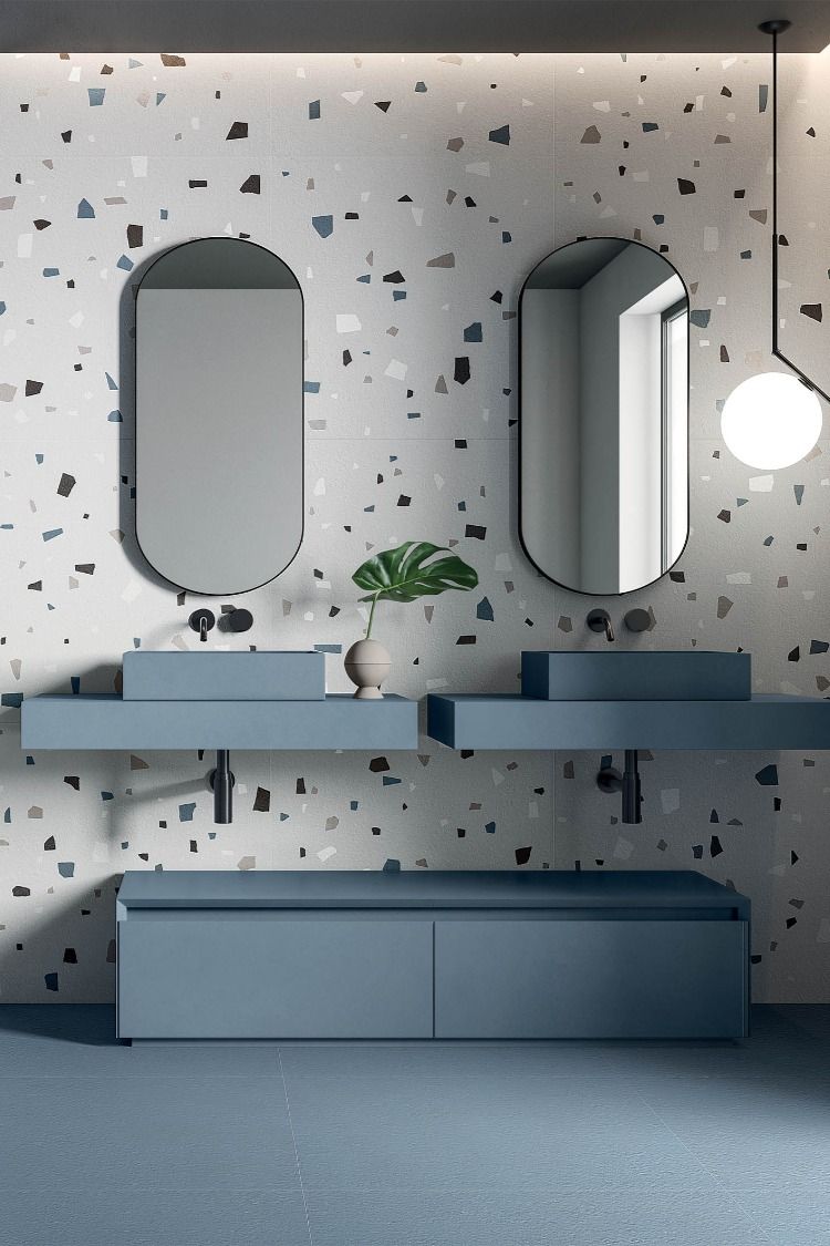 Koupelna s obkladem ze série Nuances v designu bianco coccia