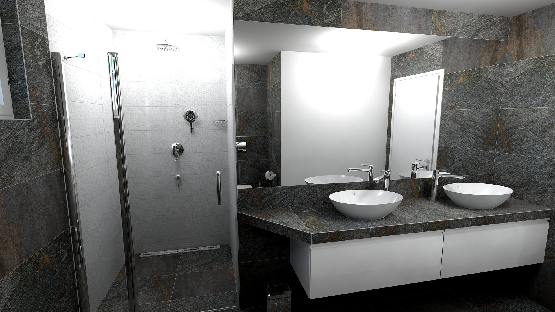 Vizualizace koupelny ze série Walks 1.0 od výrobce Floor gres