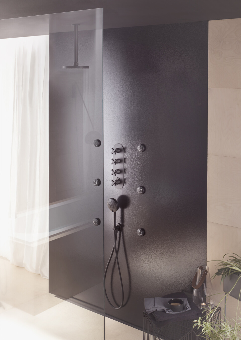 Sprchový set Nobili Lira v designu černá matná